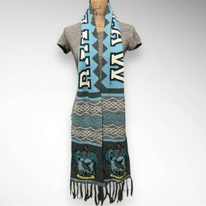 Harry Potter Ravenclaw Winter Jacquard Scarf With‎ Fringe | EUC